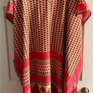 Elegant Pink and Cream Maxi Dress